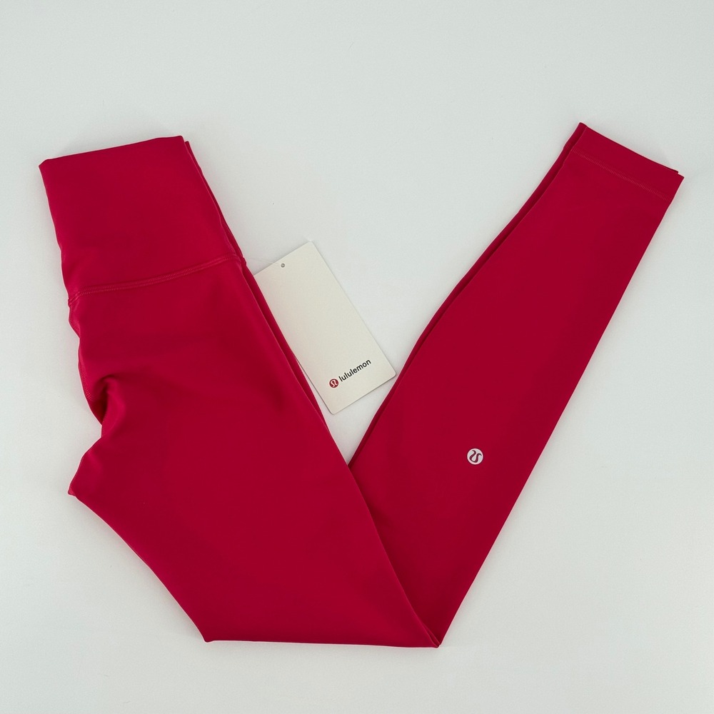 Lululemon Wunder Train HR Tight 28 Pink Dragonfruit Red Leggings LW5EOLS Size 4